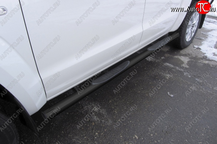 15 949 р. Защита порогов d76 с проступями  Volkswagen Amarok (2016-2022) рестайлинг (Цвет: серебристый)  с доставкой в г. Пермь
