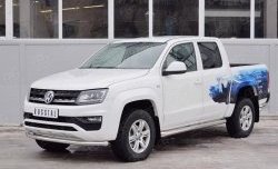 13 999 р. Защита переднего бампера (Ø63 мм, нержавейка) SLITKOFF  Volkswagen Amarok (2016-2022) рестайлинг  с доставкой в г. Пермь. Увеличить фотографию 2