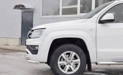 18 549 р. Защита переднего бампера (2 трубыØ63 мм, нержавейка) SLITKOFF  Volkswagen Amarok (2016-2022) рестайлинг  с доставкой в г. Пермь. Увеличить фотографию 4