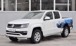 17 849 р. Защита переднего бампера (Ø63 мм с углами, нержавейка) SLITKOFF  Volkswagen Amarok (2016-2022) рестайлинг  с доставкой в г. Пермь. Увеличить фотографию 2