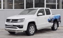 23 499 р. Защита переднего бампера (2 трубы Ø63 мм с клыками, нержавейка) SLITKOFF  Volkswagen Amarok (2016-2022) рестайлинг  с доставкой в г. Пермь. Увеличить фотографию 2