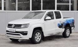 19 999 р. Защита переднего бампера (2 трубыØ76 и 63 мм, нержавейка) SLITKOFF  Volkswagen Amarok (2016-2022) рестайлинг  с доставкой в г. Пермь. Увеличить фотографию 2