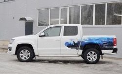 32 849 р. Порожки для ног (труба Ø63) SLITKOFF  Volkswagen Amarok (2016-2022) рестайлинг (лист - нержавейка, профиль - нержавейка)  с доставкой в г. Пермь. Увеличить фотографию 3
