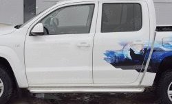 32 849 р. Порожки для ног (труба Ø63) SLITKOFF  Volkswagen Amarok (2016-2022) рестайлинг (лист - нержавейка, профиль - нержавейка)  с доставкой в г. Пермь. Увеличить фотографию 4
