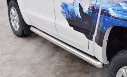 23 799 р. Защита порогов из круглой трубы диаметром 76 мм SLITKOFF  Volkswagen Amarok (2016-2022) рестайлинг  с доставкой в г. Пермь. Увеличить фотографию 2