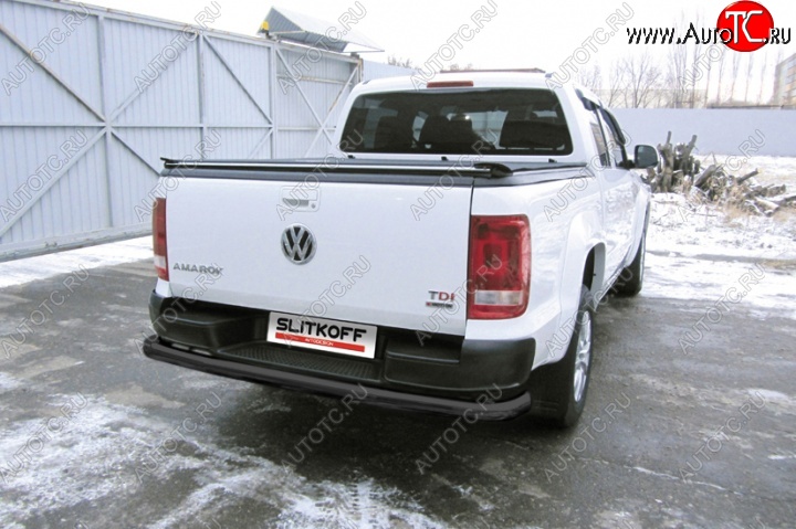 13 999 р. Защита задняя Slitkoff Volkswagen Amarok рестайлинг (2016-2022) (Цвет: серебристый)  с доставкой в г. Пермь
