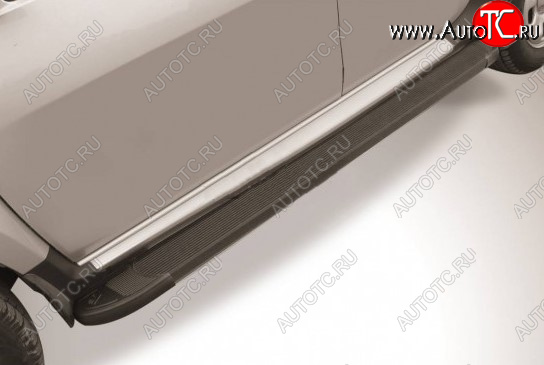 16 999 р. Пороги алюминиевые Optima Black 2000 черные на  Volkswagen Amarok (2009-2016) дорестайлинг (Optima Black )  с доставкой в г. Пермь