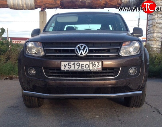 10 699 р. Защита переднего бампера d75x42 мм Металл Дизайн  Volkswagen Amarok (2009-2016) дорестайлинг (полированная нержавейка)  с доставкой в г. Пермь