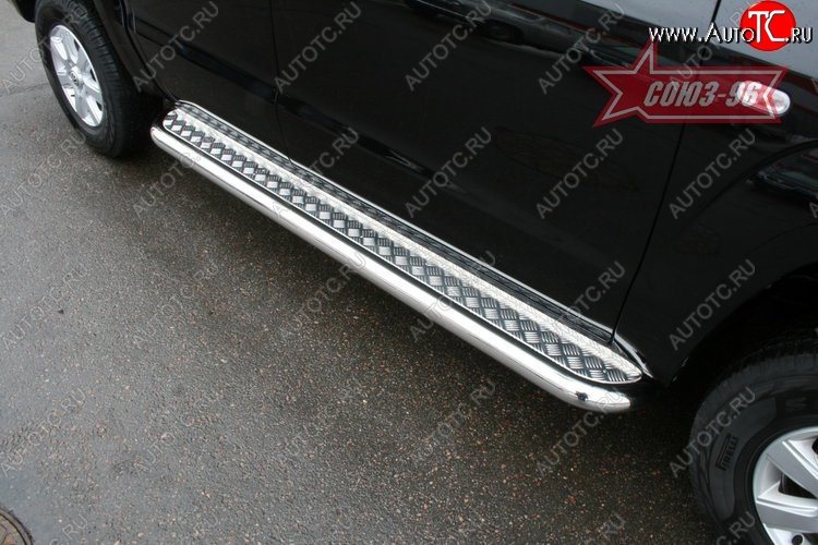 22 994 р. Защита порогов с листом Souz-96 (d76).  Volkswagen Amarok (2009-2016) дорестайлинг  с доставкой в г. Пермь