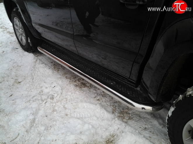 17 649 р. Широкая защита порогов Металл Дизайн  Volkswagen Amarok (2009-2016) дорестайлинг  с доставкой в г. Пермь