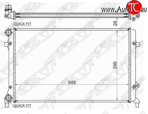 3 399 р. Радиатор SAT (трубчатый, 1.4/1.6/1.8/2.0/2.5) Audi A3 8P1 хэтчбэк 3 дв. дорестайлинг (2003-2005)  с доставкой в г. Пермь