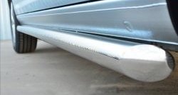 79 999 р. Защита порогов из круглой трубы диаметром 63 мм (рестайлинг) Russtal Volkswagen Caddy 2K дорестайлинг (2003-2010) (Защита порогов с со скосами на торцах (вариант 1))  с доставкой в г. Пермь. Увеличить фотографию 3