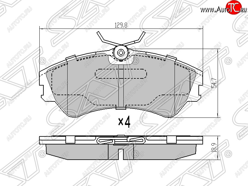 1 469 р. Колодки тормозные SAT (передние) Volkswagen Transporter T4 дорестайлинг (1990-1996)  с доставкой в г. Пермь