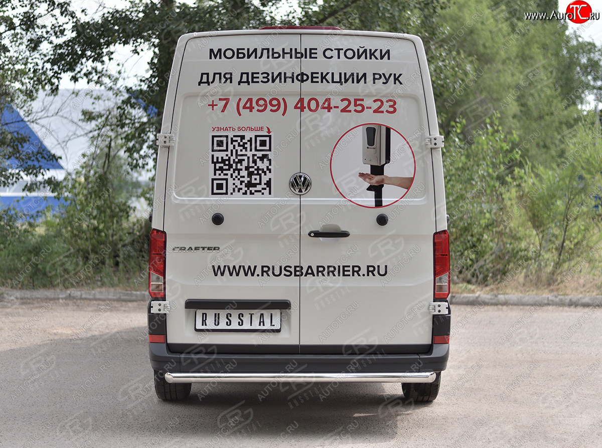 15 549 р. Защита заднего бампера (Ø63 мм, нержавейка) SLITKOFF  Volkswagen Crafter  2 (2017-2025)  с доставкой в г. Пермь