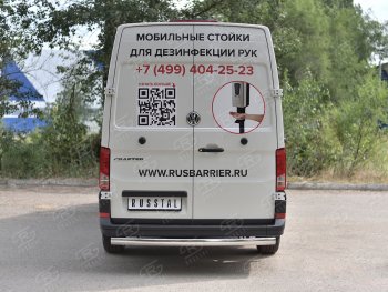16 299 р. Защита заднего бампера (Ø75х42 мм, нержавейка) Russtal Volkswagen Crafter 2 (2017-2025)  с доставкой в г. Пермь. Увеличить фотографию 2