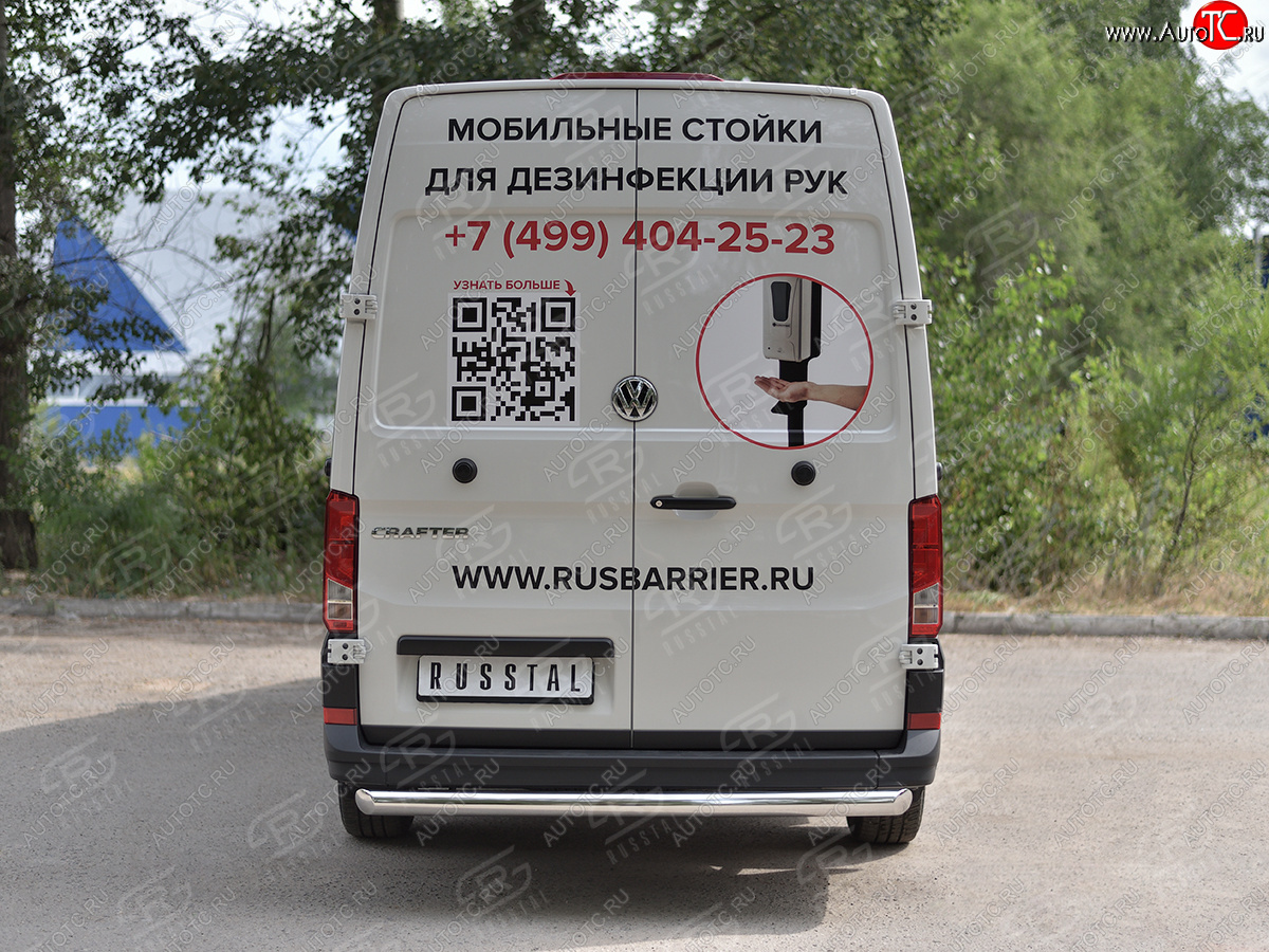 16 999 р. Защита заднего бампера (Ø76 мм, нержавейка) SLITKOFF  Volkswagen Crafter  2 (2017-2025)  с доставкой в г. Пермь
