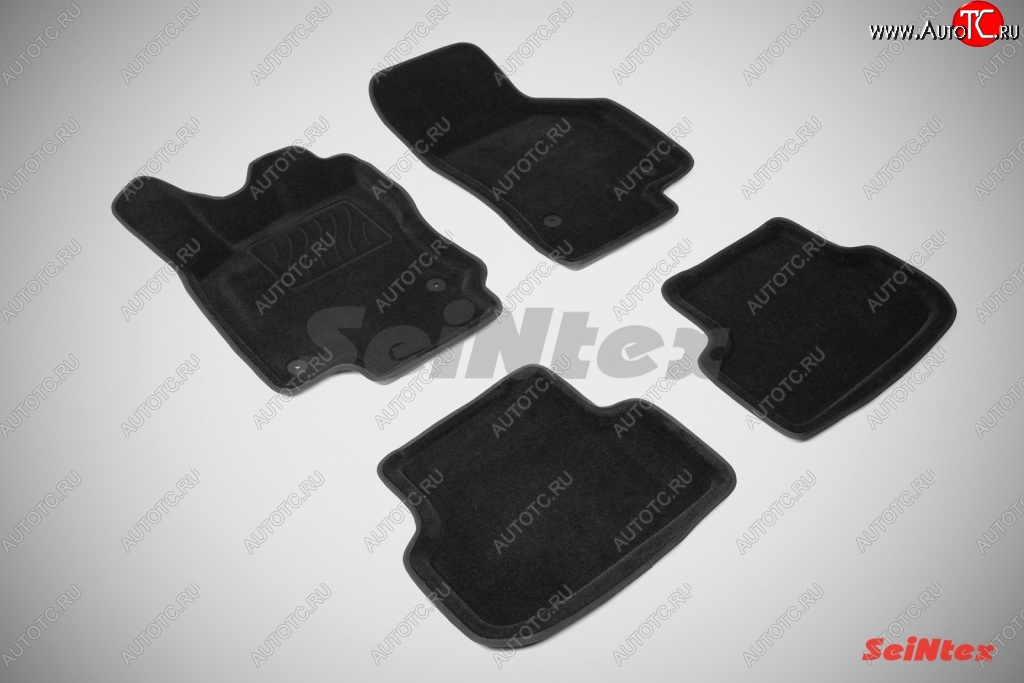 5 699 р. Износостойкие коврики в салон SeiNtex Premium 3D 4 шт. (ворсовые, черные) Volkswagen Golf 7 дорестайлинг, хэтчбэк 5 дв. (2012-2017)  с доставкой в г. Пермь