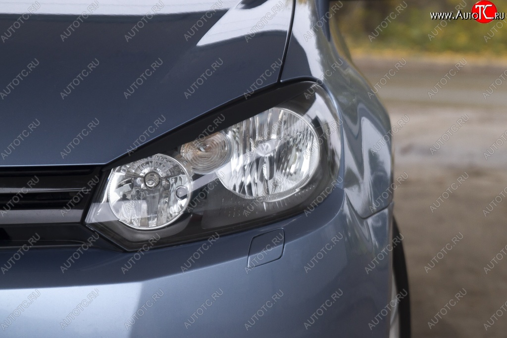 569 р. Реснички на фары RA Volkswagen Golf 6 хэтчбэк 5 дв. (2008-2014) (Неокрашенные)  с доставкой в г. Пермь