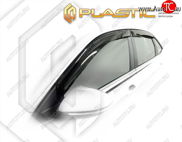 2 099 р. Дефлектора окон на CA-Plastic Volkswagen Jetta A7 седан дорестайлинг (2018-2022) (Classic полупрозрачный, Без хром молдинга)  с доставкой в г. Пермь