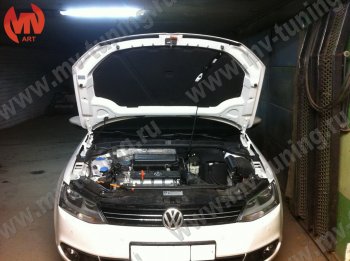 Упор капота MV-Tuning (одинарный) Volkswagen Jetta  A6 (2011-2018) седан дорестайлинг, седан рестайлинг