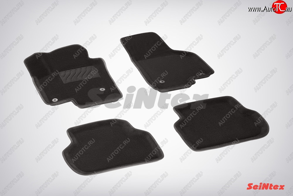 5 699 р. Износостойкие коврики в салон SeiNtex Premium 3D 4 шт. (ворсовые, черные) Volkswagen Jetta A6 седан дорестайлинг (2011-2015)  с доставкой в г. Пермь
