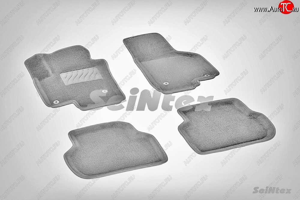 5 699 р. Износостойкие коврики в салон SeiNtex Premium 3D 4 шт. (ворсовые, серые) Volkswagen Jetta A6 седан дорестайлинг (2011-2015)  с доставкой в г. Пермь