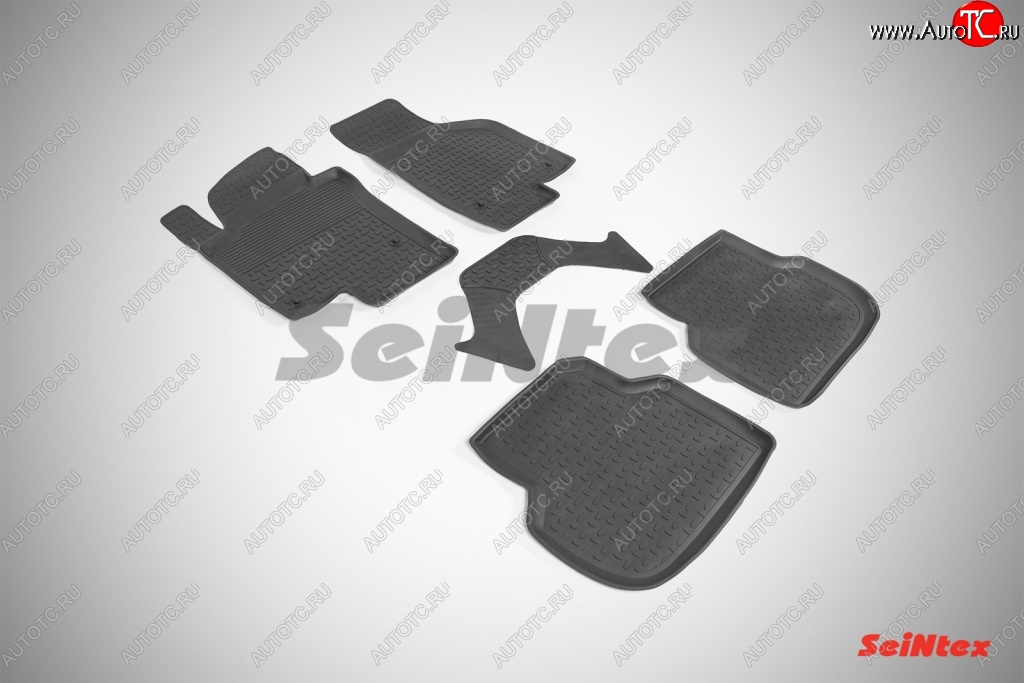 3 099 р. Износостойкие коврики в салон с высоким бортом SeiNtex Premium 4 шт. (резина) Volkswagen Jetta A6 седан дорестайлинг (2011-2015)  с доставкой в г. Пермь