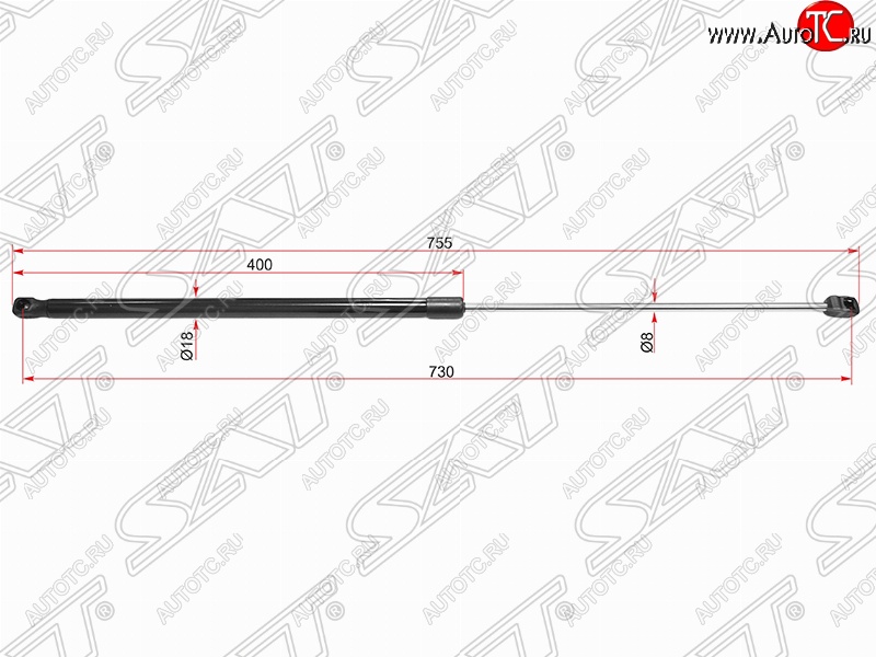 769 р. Газовый упор капота SAT Volkswagen Passat B8 универсал дорестайлинг (2015-2019)  с доставкой в г. Пермь