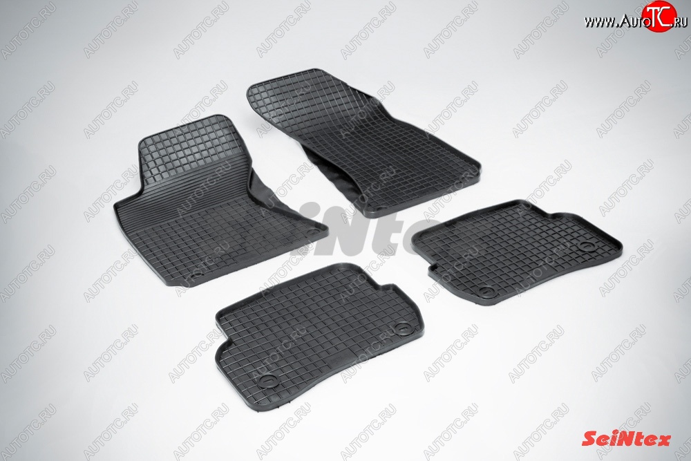3 269 р. Износостойкие коврики в салон с рисунком Сетка SeiNtex Premium 4 шт. (резина) Volkswagen Passat B5 седан дорестайлинг (1996-2000)  с доставкой в г. Пермь