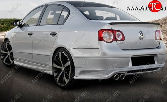 7 799 р. Накладка на задний бампер CT Volkswagen Passat B6 седан (2005-2011) (Неокрашенная)  с доставкой в г. Пермь