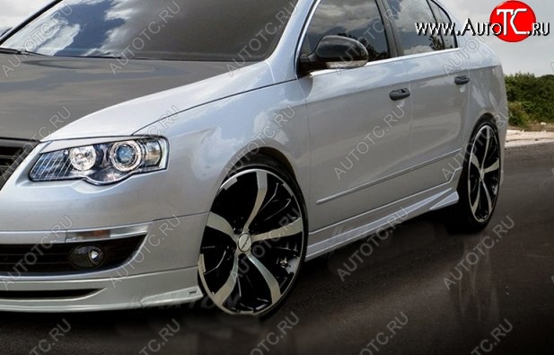 7 749 р. Пороги накладки CT Volkswagen Passat B6 седан (2005-2011) (Неокрашенные)  с доставкой в г. Пермь