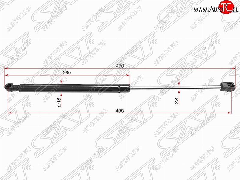 579 р. Газовый упор крышки багажника SAT Volkswagen Passat B6 универсал (2005-2010)  с доставкой в г. Пермь