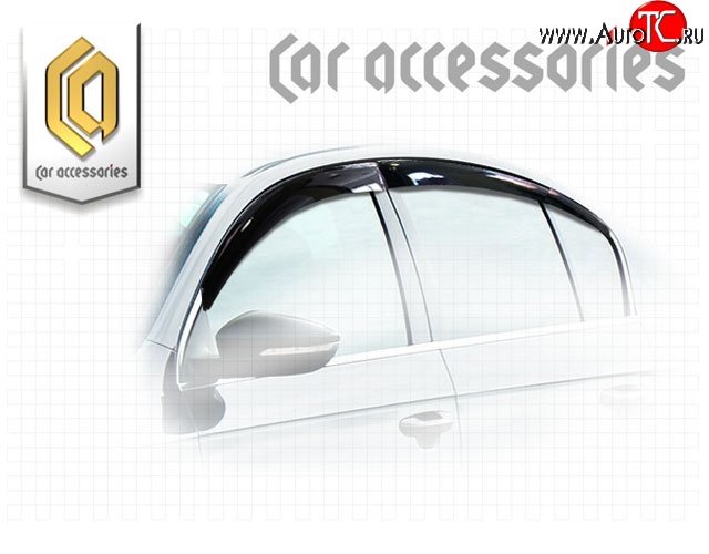 2 199 р. Комплект дефлекторов окон CA Plastic Volkswagen Passat B7 седан (2010-2015) (Classic полупрозрачный, Без хром.молдинга)  с доставкой в г. Пермь