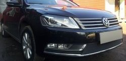 1 469 р. Сетка на бампер Russtal (черная) Volkswagen Passat B7 универсал (2010-2015)  с доставкой в г. Пермь. Увеличить фотографию 3