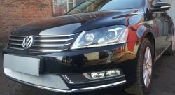 1 539 р. Сетка на бампер Russtal (хром) Volkswagen Passat B7 универсал (2010-2015)  с доставкой в г. Пермь. Увеличить фотографию 3