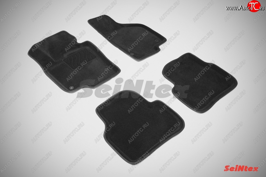 5 699 р. Износостойкие коврики в салон SeiNtex Premium 3D 4 шт. (ворсовые, черные) Volkswagen Passat B7 седан (2010-2015)  с доставкой в г. Пермь