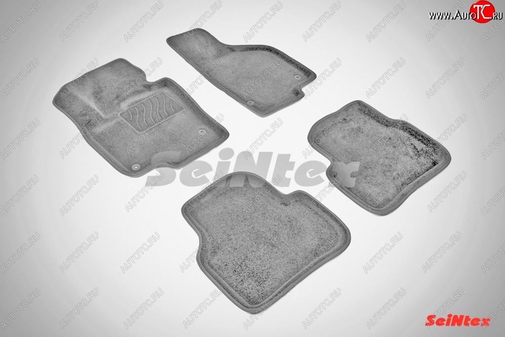 7 649 р. Износостойкие коврики в салон SeiNtex Premium 3D 4 шт. (ворсовые, серые) Volkswagen Passat B7 седан (2010-2015)  с доставкой в г. Пермь