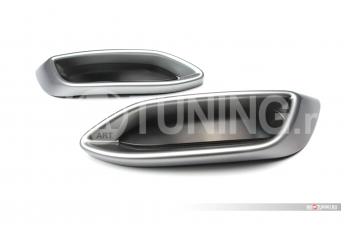 4 999 р. Имитация насадок глушителя MV-Tuning  Volkswagen Polo  Mk6 (2020-2022) лифтбек (SILVER (серебро))  с доставкой в г. Пермь. Увеличить фотографию 2