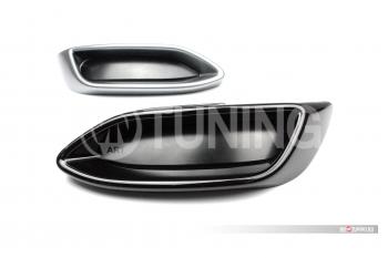 4 999 р. Имитация насадок глушителя MV-Tuning  Volkswagen Polo  Mk6 (2020-2022) лифтбек (SPACE GRAY (серый глянец))  с доставкой в г. Пермь. Увеличить фотографию 3