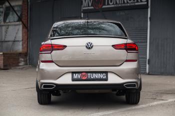 3 399 р. Имитация насадок глушителя MV-Tuning Volkswagen Polo Mk6 лифтбек (2020-2022) (Неокрашенные)  с доставкой в г. Пермь. Увеличить фотографию 4