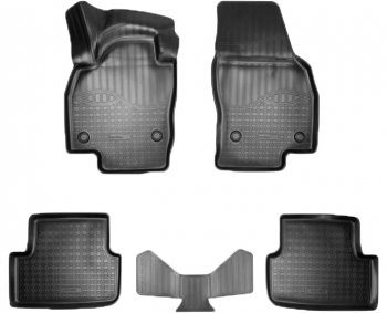 Коврики салонные Noplast (3D) Volkswagen Polo  Mk6 (2020-2022) лифтбек (Черные)