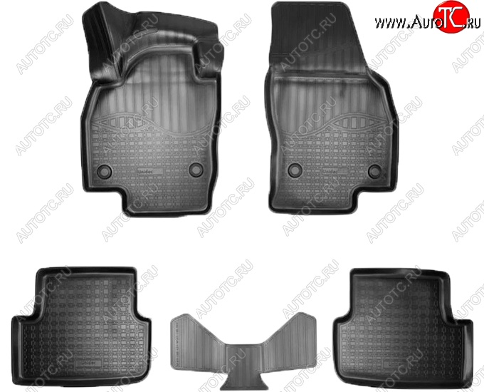 2 599 р. Коврики салонные Noplast (3D)  Volkswagen Polo  Mk6 (2020-2022) лифтбек (Черные)  с доставкой в г. Пермь