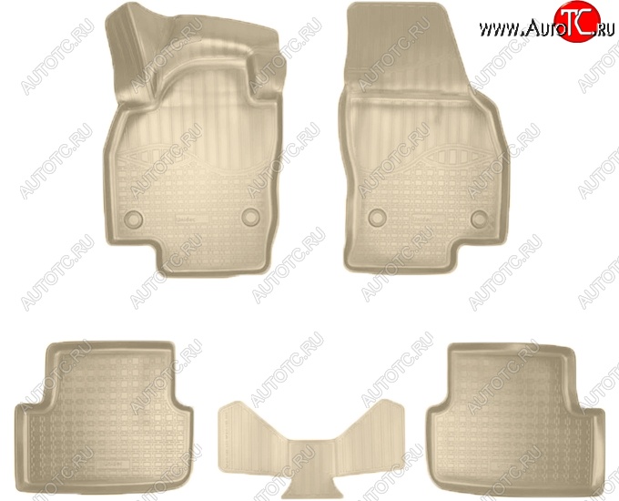 3 069 р. Коврики салонные Noplast (3D)  Volkswagen Polo  Mk6 (2020-2022) лифтбек (Бежевые)  с доставкой в г. Пермь