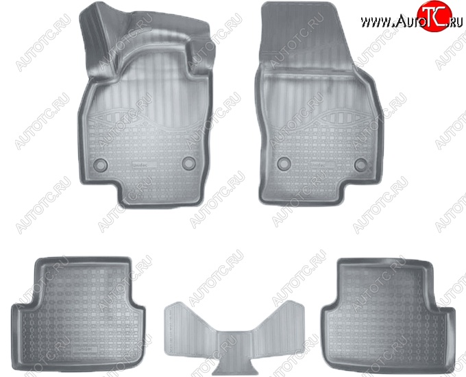 3 069 р. Коврики салонные Noplast (3D)  Volkswagen Polo  Mk6 (2020-2022) лифтбек (Серые)  с доставкой в г. Пермь