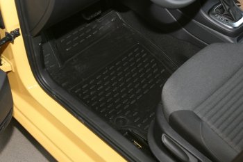 2 199 р. Комплект 3D ковриков салона Element (полиуретан) Volkswagen Polo 5 хэтчбек дорестайлинг (2009-2015) (Черные)  с доставкой в г. Пермь. Увеличить фотографию 2