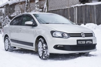 1 999 р. Защитная сетка решетки переднего бампера RA Volkswagen Polo 5 седан дорестайлинг (2009-2015)  с доставкой в г. Пермь. Увеличить фотографию 2