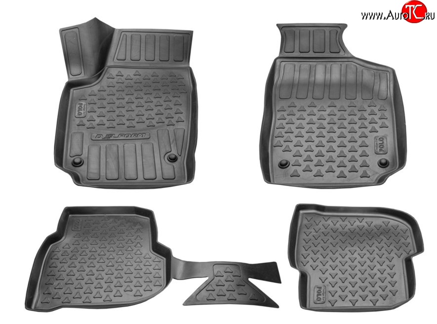 1 199 р. Комплект ковриков в салон Delform 4 шт. (полиуретан) Volkswagen Polo 5 седан дорестайлинг (2009-2015)  с доставкой в г. Пермь