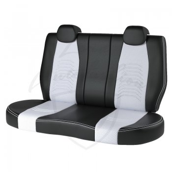 10 899 р. Чехлы для сидений (6R/6C) Lord Autofashion Денвер (экокожа)  Volkswagen Polo  5 (2009-2020) седан дорестайлинг, седан рестайлинг (Чёрный, вставка белая)  с доставкой в г. Пермь. Увеличить фотографию 2
