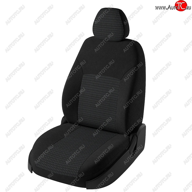 7 849 р. Чехлы для сидений (6R/6C) Lord Autofashion Дублин (жаккард, раздельная спинка)  Volkswagen Polo  5 (2009-2020) седан дорестайлинг, седан рестайлинг (Черный, вставка Чили)  с доставкой в г. Пермь