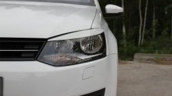999 р. Реснички RA на фары Volkswagen Polo 5 седан рестайлинг (2015-2020) (Неокрашенные)  с доставкой в г. Пермь. Увеличить фотографию 2